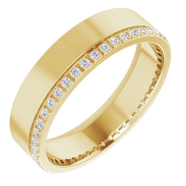 14K Yellow 1/3 CTW Lab-Grown Diamond Accented Band Size 12