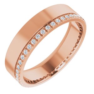 14K Rose 1/3 CTW Lab-Grown Diamond Accented Band Size 12