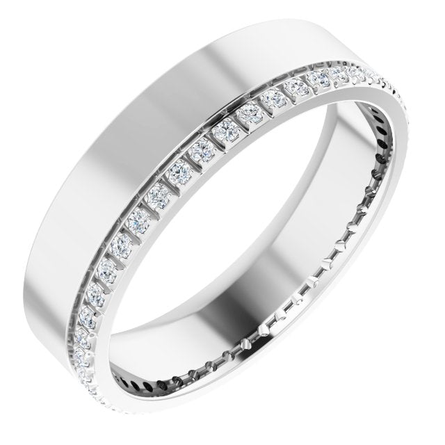 14K White 1/3 CTW Lab-Grown Diamond Accented Band Size 12