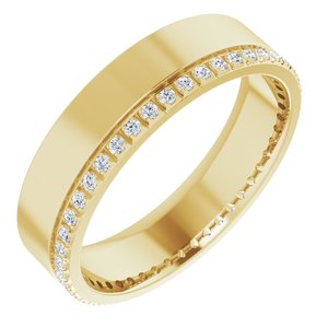 14K Yellow 1/3 CTW Lab-Grown Diamond Accented Band Size 12