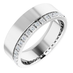 14K White 1/3 CTW Lab-Grown Diamond Accented Band Size 6