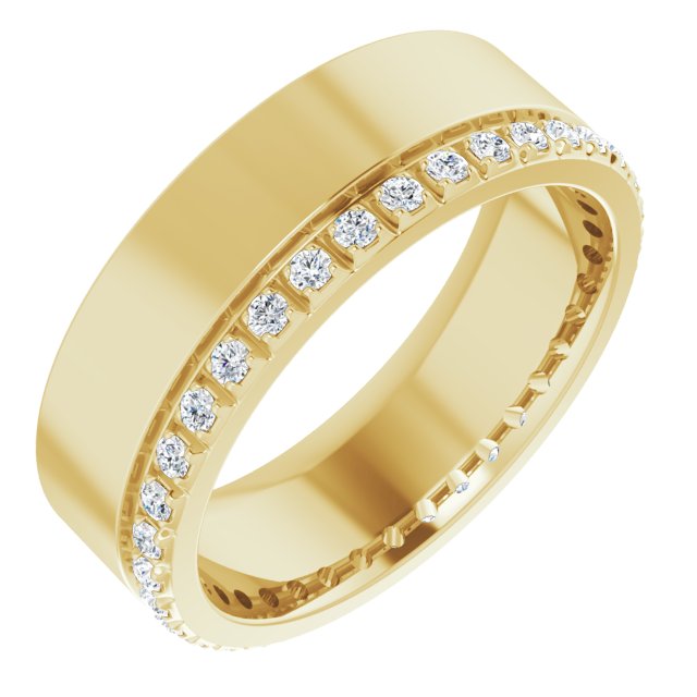 14K Yellow 1/3 CTW Lab-Grown Diamond Accented Band Size 6