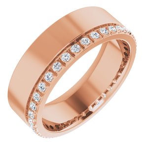 14K Rose 1/3 CTW Lab-Grown Diamond Accented Band Size 6