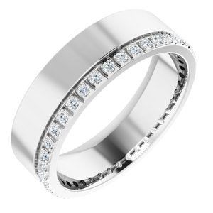 14K White 1/3 CTW Lab-Grown Diamond Accented Band Size 8.5