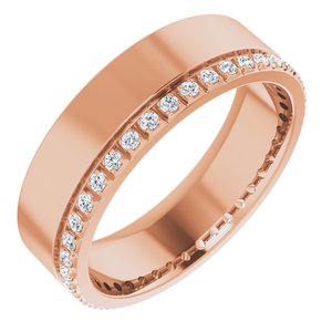 14K Rose 1/3 CTW Lab-Grown Diamond Accented Band Size 8.5