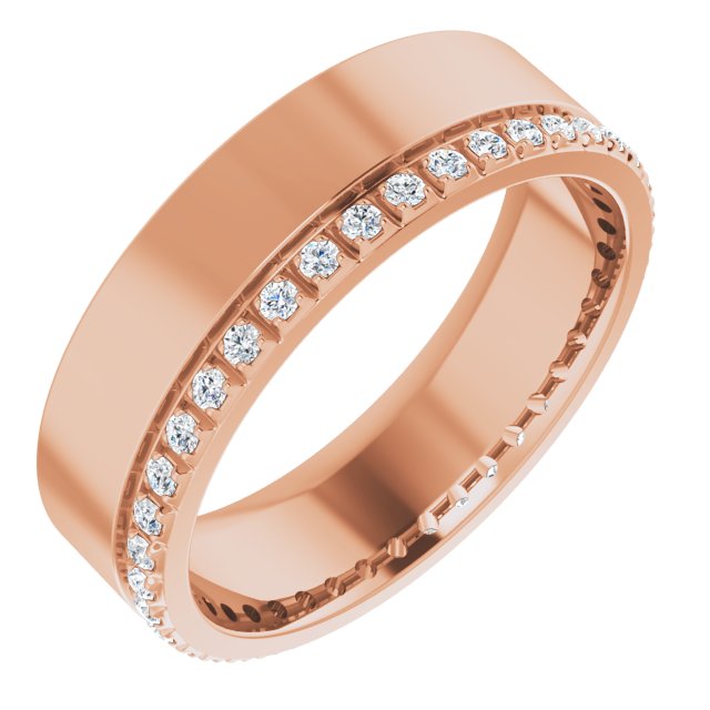 14K Rose 1/3 CTW Lab-Grown Diamond Accented Band Size 8.5