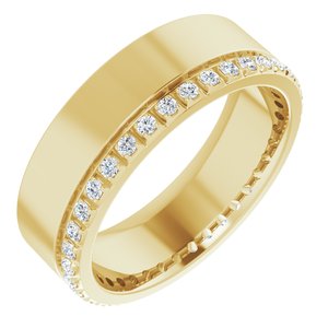 14K Yellow 1/3 CTW Lab-Grown Diamond Accented Band Size 6.5
