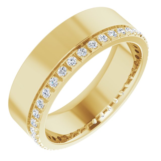 14K Yellow 1/3 CTW Lab-Grown Diamond Accented Band Size 6.5