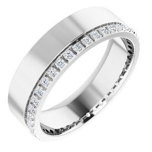 14K White 1/3 CTW Lab-Grown Diamond Accented Band Size 9