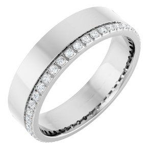 14K White 1/3 CTW Lab-Grown Diamond Accented Band Size 11