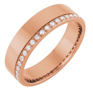 14K Rose 1/3 CTW Lab-Grown Diamond Accented Band Size 11