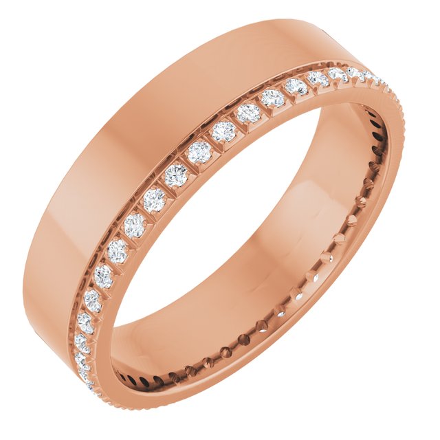 14K Rose 1/3 CTW Lab-Grown Diamond Accented Band Size 11