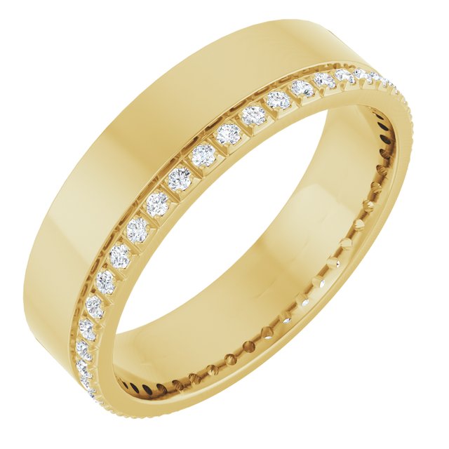 14K Yellow 1/3 CTW Lab-Grown Diamond Accented Band Size 11