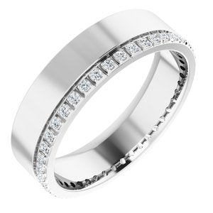 14K White 1/3 CTW Lab-Grown Diamond Accented Band Size 10.5