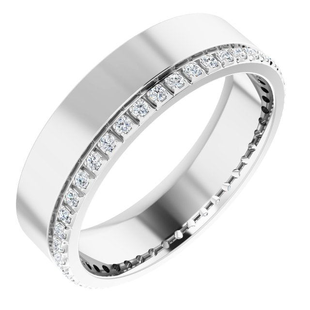 14K White 1/3 CTW Lab-Grown Diamond Accented Band Size 10.5