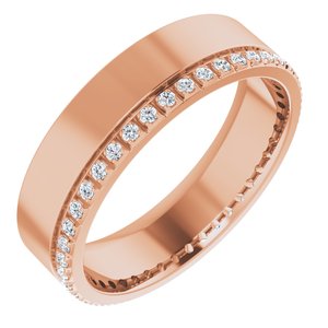 14K Rose 1/3 CTW Lab-Grown Diamond Accented Band Size 10.5