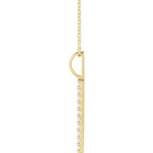 14K Yellow 1/6 CTW Lab-Grown Diamond Vertical Bar 16-18" Necklace