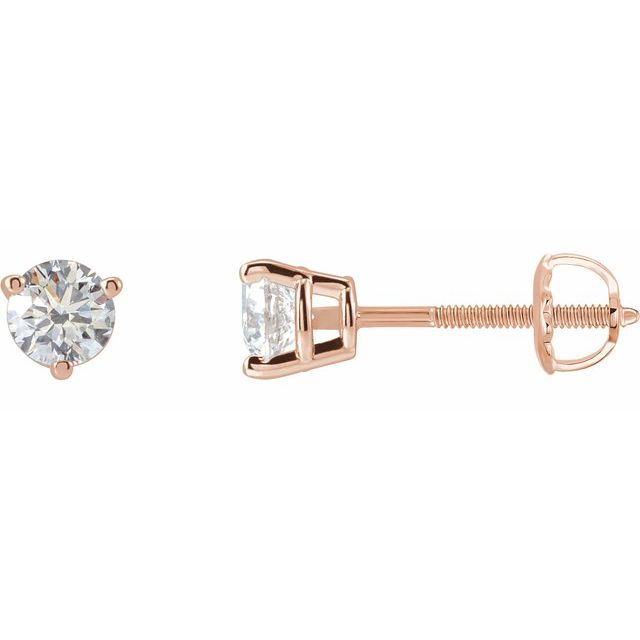 14K Rose 1/2 CTW Lab-Grown Diamond  Earrings