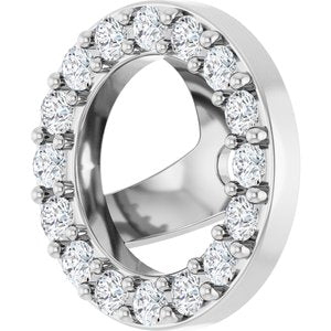 14K White 1/4 CTW Lab-Grown Diamond Halo-Style Earring Jackets