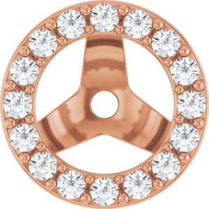14K Rose 1/4 CTW Lab-Grown Diamond Halo-Style Earring Jackets