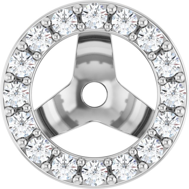 14K White 1/4 CTW Lab-Grown Diamond Halo-Style Earring Jackets