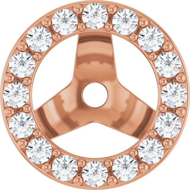 14K Rose 1/4 CTW Lab-Grown Diamond Halo-Style Earring Jackets