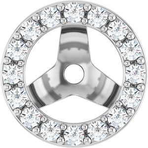 14K White 1/4 CTW Lab-Grown Diamond Halo-Style Earring Jackets