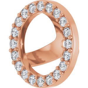 14K Rose 1/3 CTW Lab-Grown Diamond Halo-Style Earring Jackets