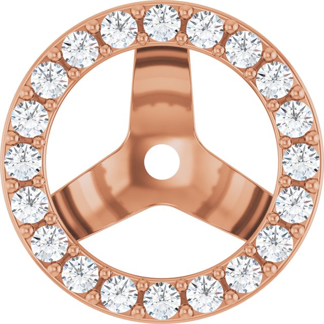 14K Rose 1/3 CTW Lab-Grown Diamond Halo-Style Earring Jackets