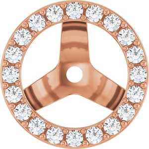 14K Rose 1/3 CTW Lab-Grown Diamond Halo-Style Earring Jackets