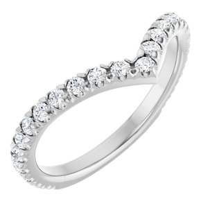 Platinum 1/2 CTW Lab-Grown Diamond  French-Set Contour Band