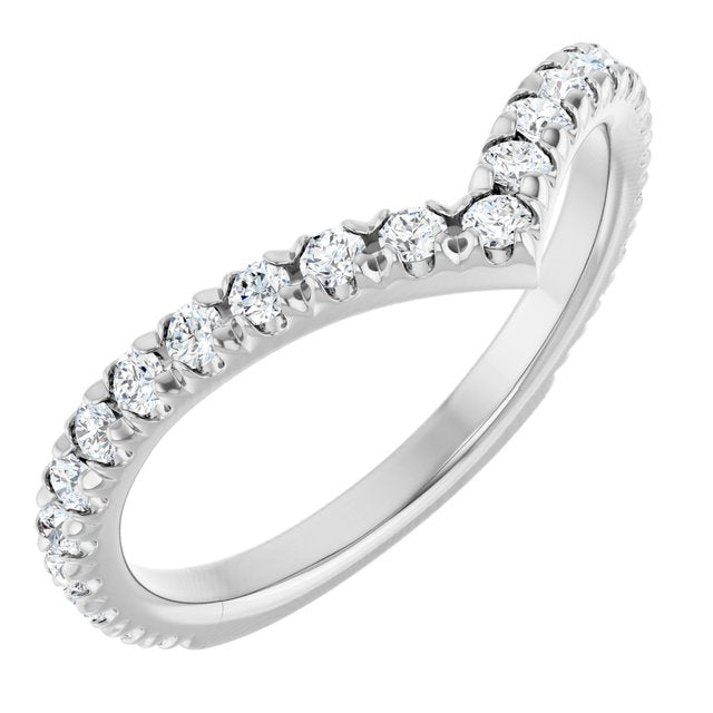 Platinum 1/2 CTW Lab-Grown Diamond  French-Set Contour Band