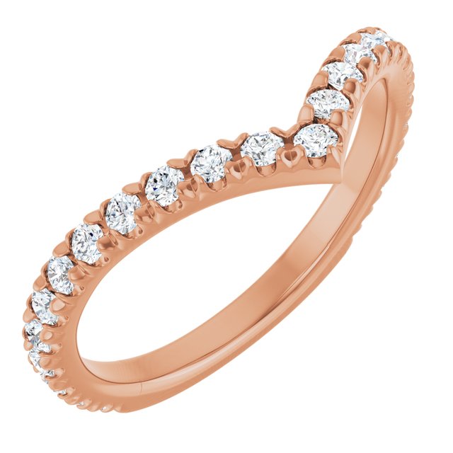 14K Rose 1/2 CTW Lab-Grown Diamond  French-Set Contour Band