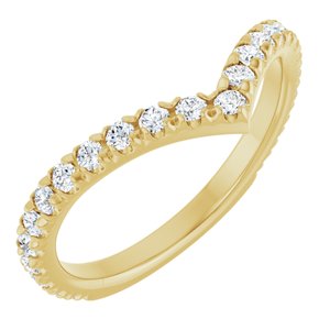 14K Yellow 1/2 CTW Lab-Grown Diamond  French-Set Contour Band