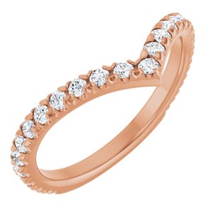 14K Rose 1/2 CTW Lab-Grown Diamond  French-Set Contour Band