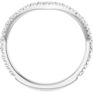 Platinum 1/2 CTW Lab-Grown Diamond  French-Set Contour Band