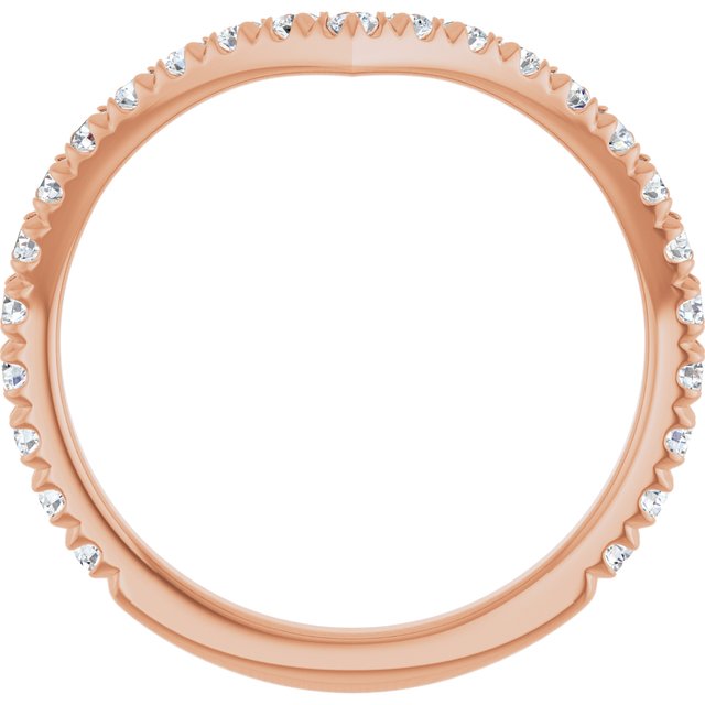 14K Rose 1/2 CTW Lab-Grown Diamond  French-Set Contour Band