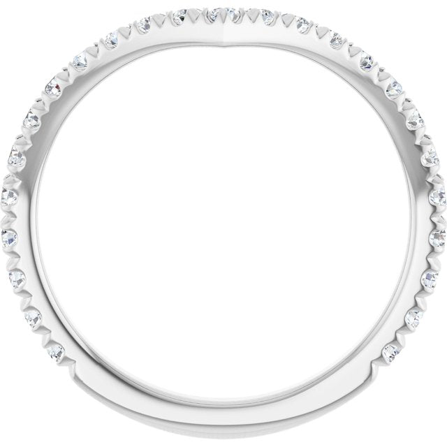 Platinum 1/2 CTW Lab-Grown Diamond  French-Set Contour Band