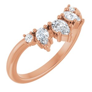 14K Rose 3/8 CTW Lab-Grown Diamond Contour Band