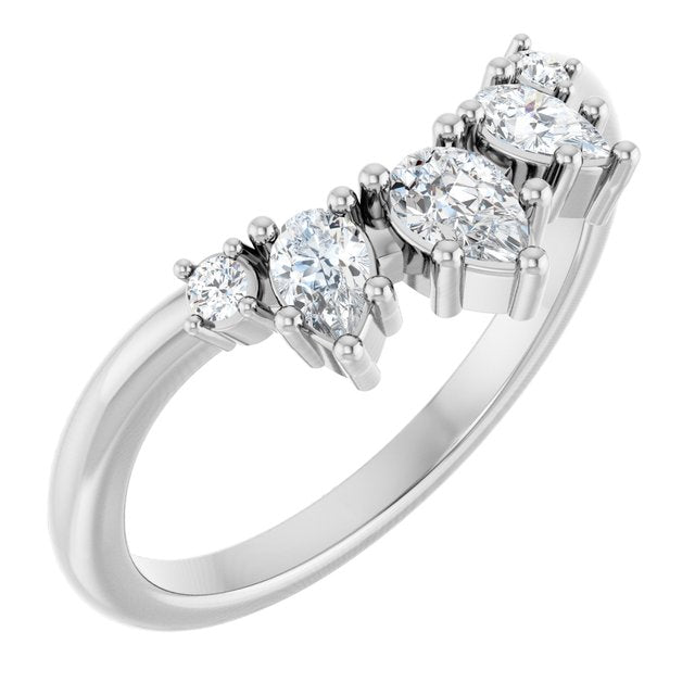 Platinum 3/8 CTW Lab-Grown Diamond Contour Band