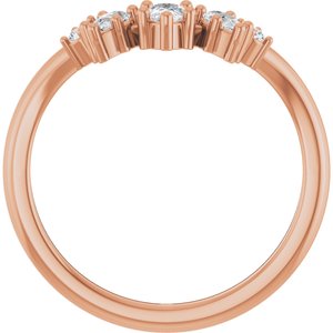 14K Rose 3/8 CTW Lab-Grown Diamond Contour Band