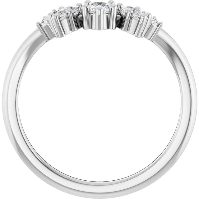 Platinum 3/8 CTW Lab-Grown Diamond Contour Band