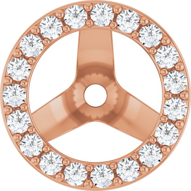 14K Rose 1/4 CTW Lab-Grown Diamond Halo-Style Earring Jackets