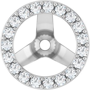 14K White 1/4 CTW Lab-Grown Diamond Halo-Style Earring Jackets