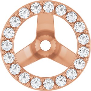 14K Rose 1/4 CTW Lab-Grown Diamond Halo-Style Earring Jackets