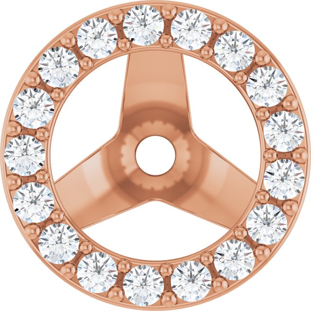 14K Rose 1/4 CTW Lab-Grown Diamond Halo-Style Earring Jackets
