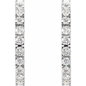 14K White 1 CTW Lab-Grown Diamond 20.5 mm Hoop Earrings