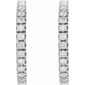 14K White 1/2 CTW Lab-Grown Diamond 17.6 mm Hoop Earrings