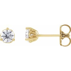 14K Yellow 1/2 CT Lab-Grown Diamond Scroll Earrings