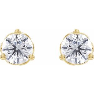 14K Yellow 1/2 CT Lab-Grown Diamond Scroll Earrings
